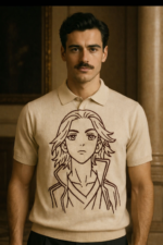 Ivory Graphic Knit Polo - Image 5