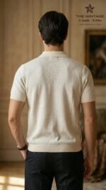 Ivory Graphic Knit Polo - Image 4