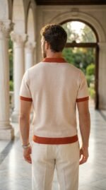 Ivory Rust Bird Graphic Polo - Image 4