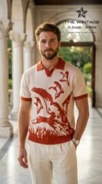 Ivory Rust Bird Graphic Polo