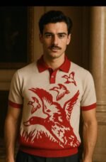 Bird Print Polo Shirt (Men)