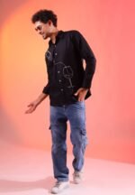 Black Wine Printed Shirt (Men) - Image 2
