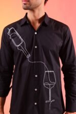 Black Wine Printed Shirt (Men) - Image 3