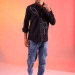 Black Wine Printed Shirt (Men)