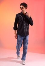 Black Wine Printed Shirt (Men)