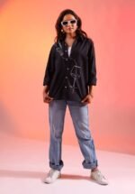 Black Wine Printed Shirt (Women) - Image 2