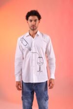 White Wine Printed Shirt (Men)