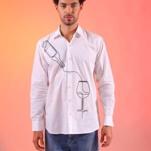 White Wine Printed Shirt (Men)