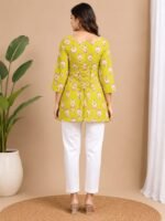 Lime Pink Floral Tie-Back Top