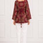 Maroon Medallion Tie-Back Top