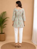 Mint Pink Floral Tie-Back Top - Image 2