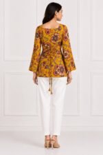 Mustard Multicolor Paisley Tie-Back Top - Image 2
