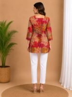 Rani Rust Patchwork Tie-Back Top - Image 2