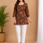 Rust Paisley Tie-Back Top