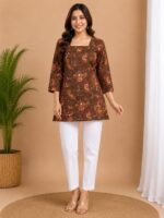 Rust Paisley Tie-Back Top