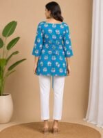 Turquoise Pink Floral Tie-Back Top - Image 2